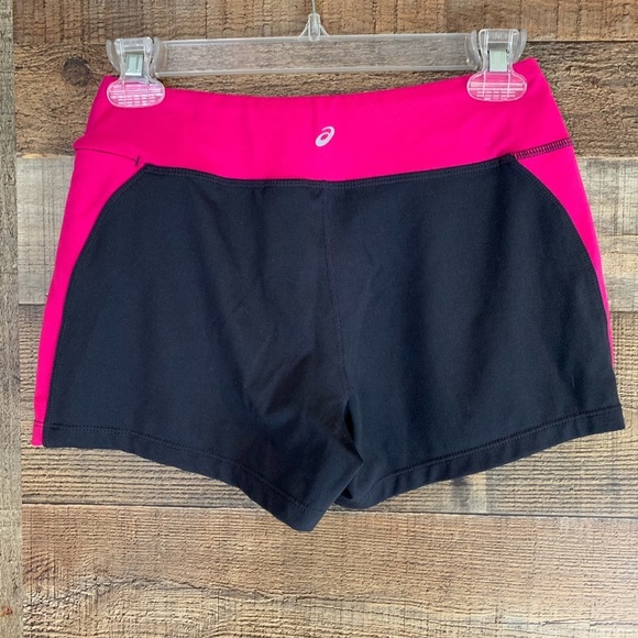 Asics 2 pair athletic performance workout shorts gray pink yellow Size XS - Picture 4 of 8